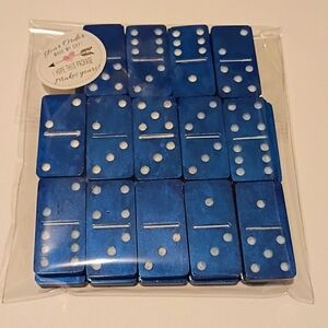 Blue Domino Set - Metallic Blue Game Tiles
